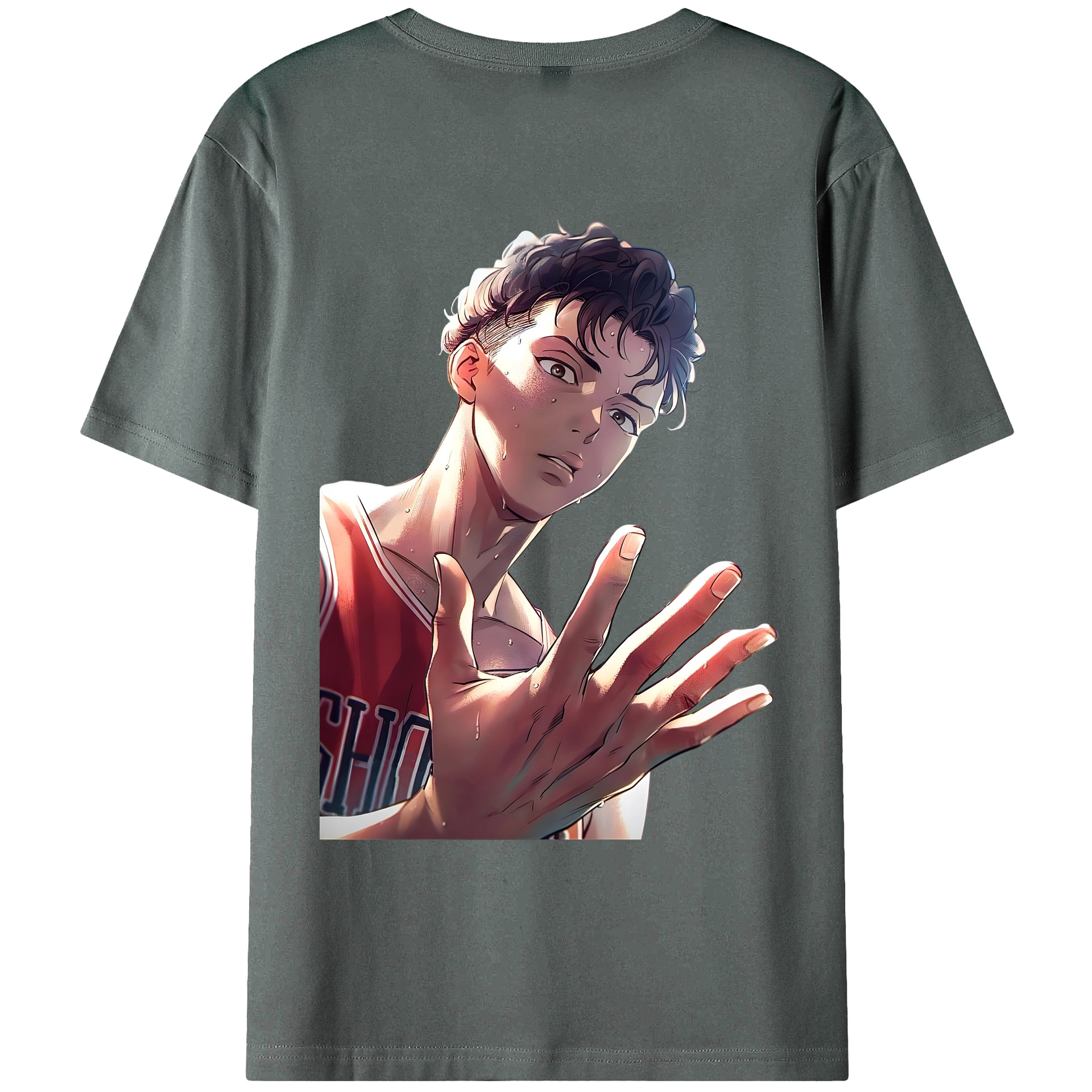 （画像用） SLAM DUNK／スラムダンク 綿100％ メンズ半袖Tシャツ（バックプリント） 通気性